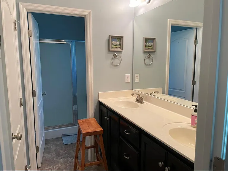 Master bathroom - to the left is the master closet - it is large and carpeted.