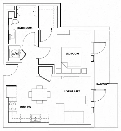 Floor plan 1 Bedroom J Fedora