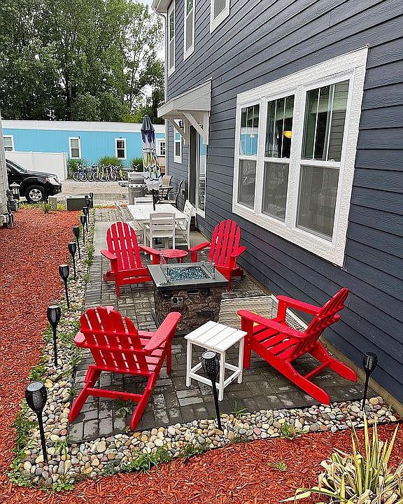 Outdoor patio seating for 12