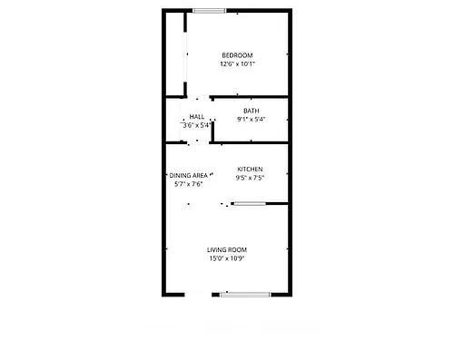 Floor plan 1 Bed, 1 Bath
