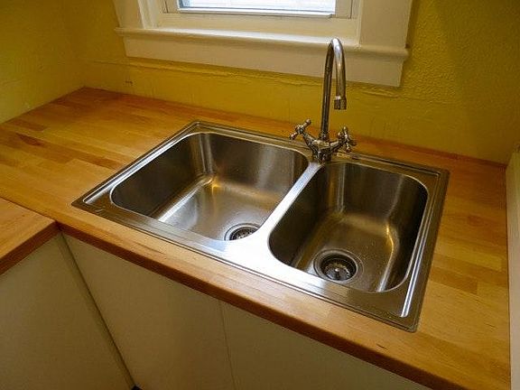 hardwood countertops + stainless