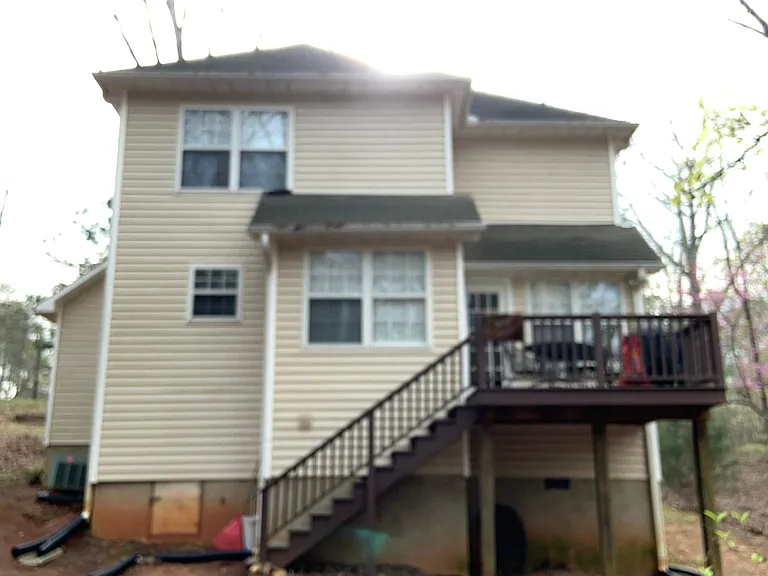 View of the back of the house from the backyard.