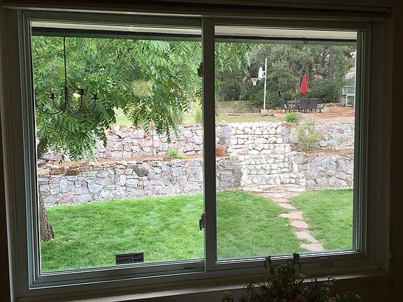 View kitchen window to back