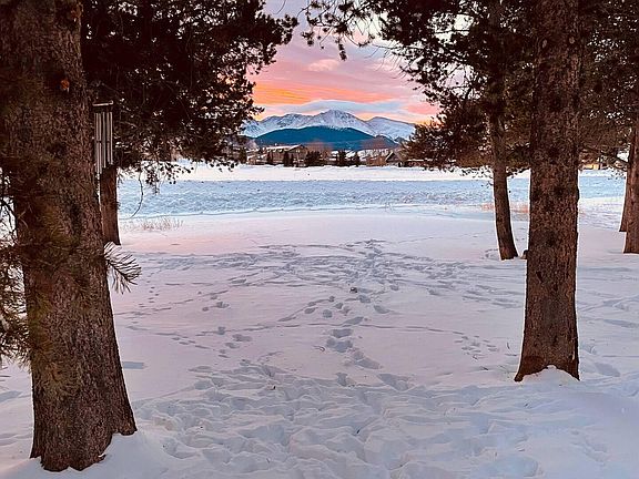 View of Byers Peak from living room at sunrise.