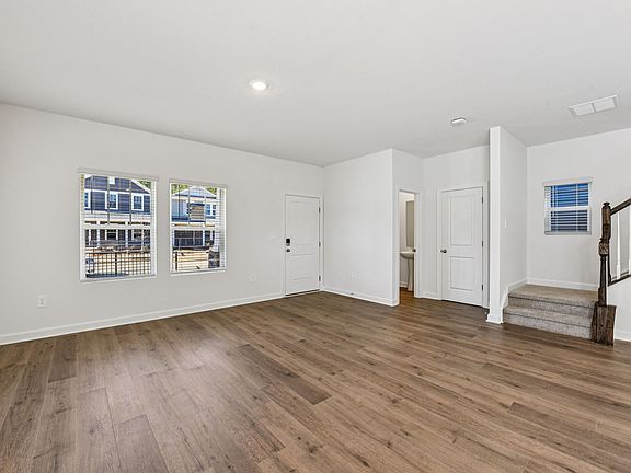 The great room offers an abundance of natural light.
