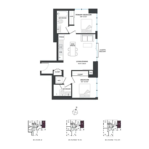 Floor plan B03 Two Bedroom
