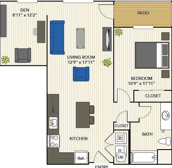 1C floor plan Sunnen Station Apartments