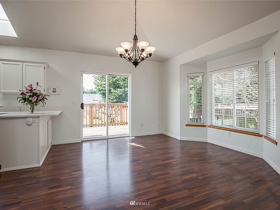 Dining room with slider to back deck