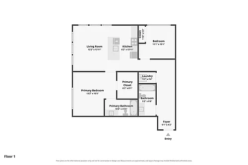 Floor plan 2BD 2BA