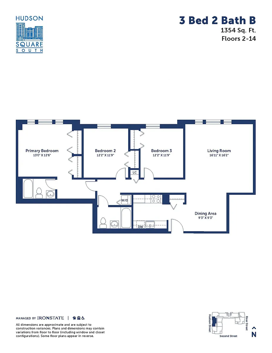 Floor plan 3 Bed 2 Bath B
