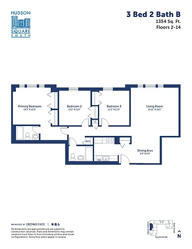 Floor plan 3 Bed 2 Bath B