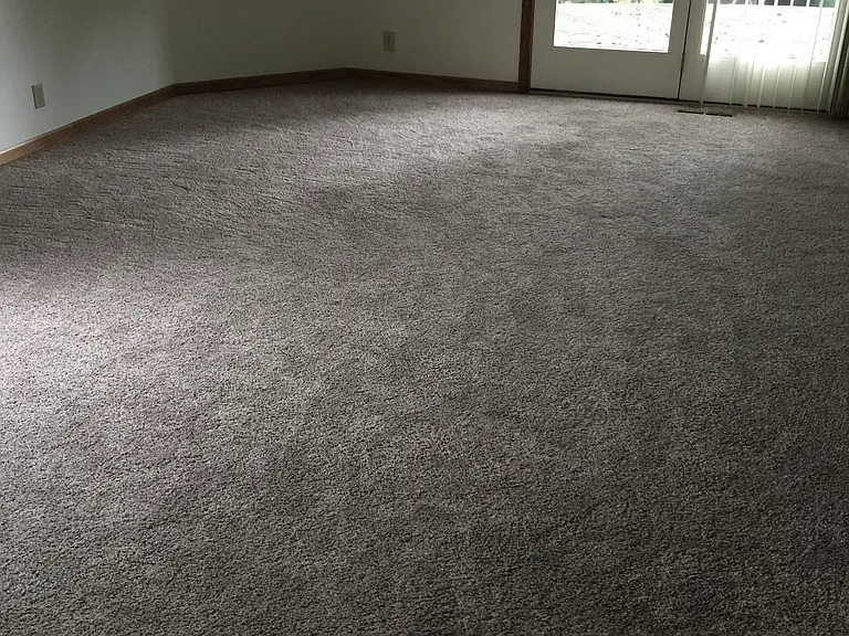 Great room on main floor, overlooks back yard & open green space