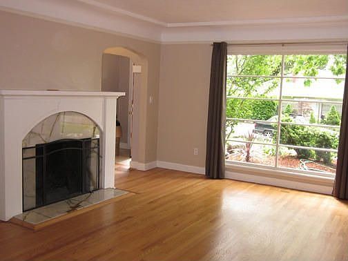 Living room and fireplace