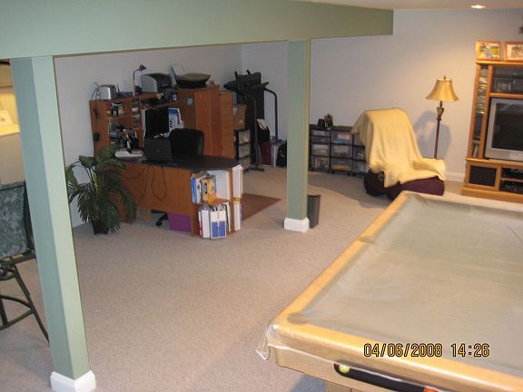 Finished lower level family area