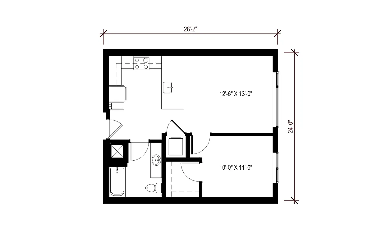 Floor plan 1 Bedroom - A2