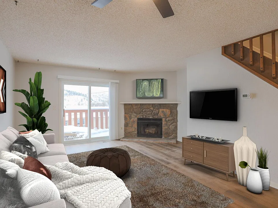 Living room with virtual staging