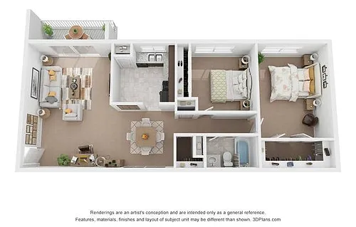 Floor plan Two Bedroom 1 Bath