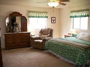 Huge master is 17X15, with walk-in closet, private bath
