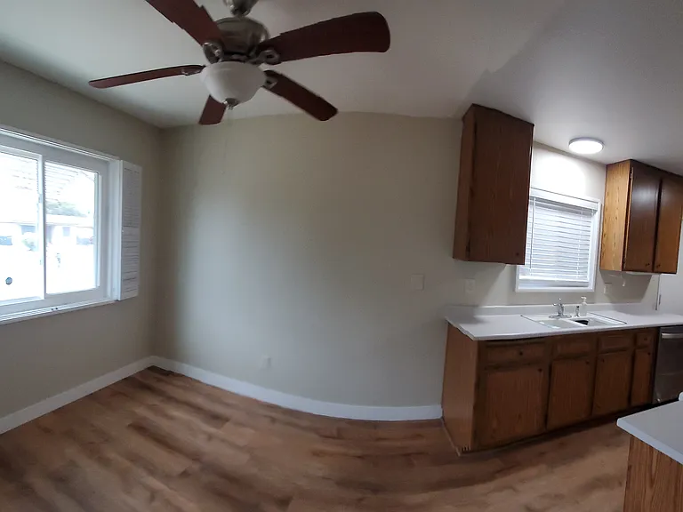 dining room with fan