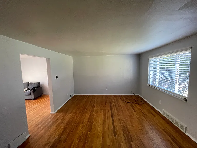 Living room view from base of staircase
