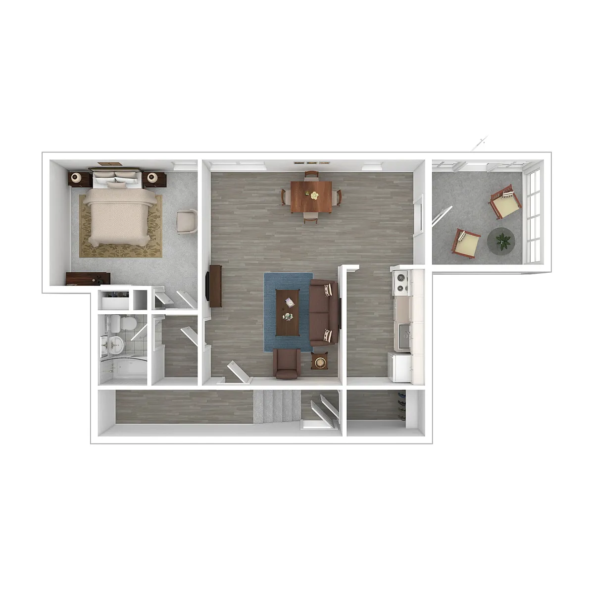 Floor plan 1B Patio