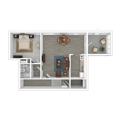 Floor plan 1B Patio