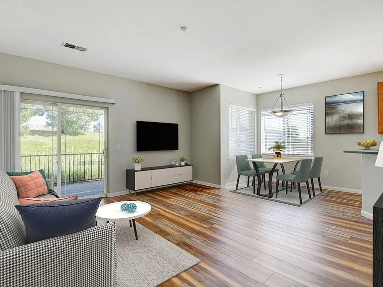 2 bedroom living and dining room