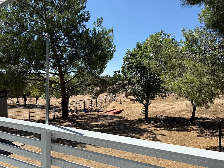 View overlooking extensive open, well-kept grounds. Only a few personal pets living quietly nearby. No active training or riding of animals. Attentive Owner lives on property. Good management support.