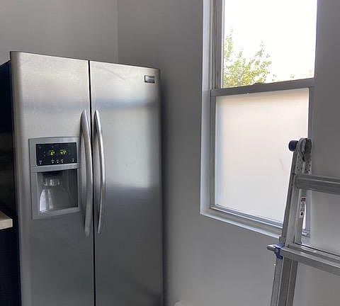 stainless steel fridge