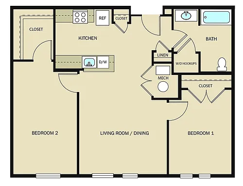 Floor plan 2 Bedroom