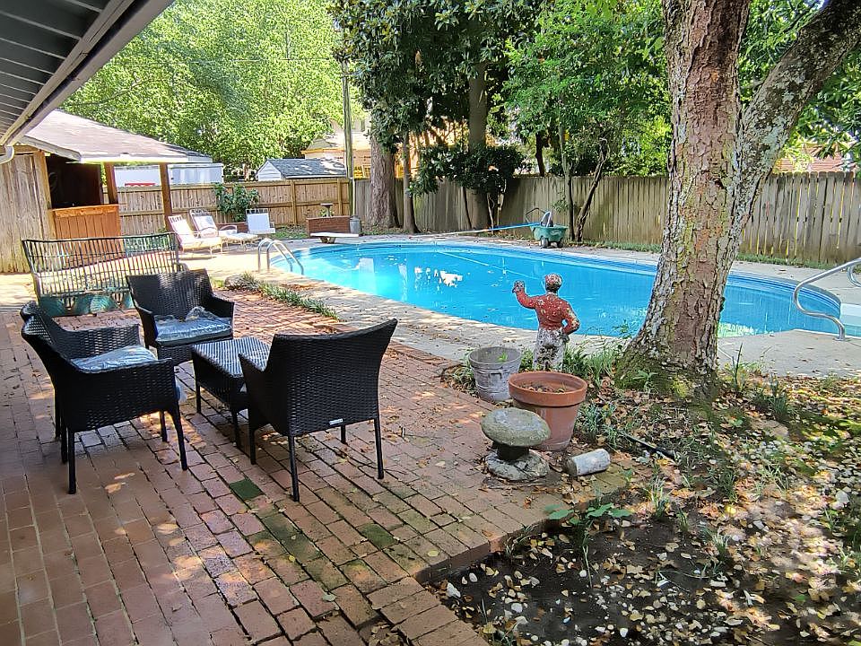 Patio and pool area.