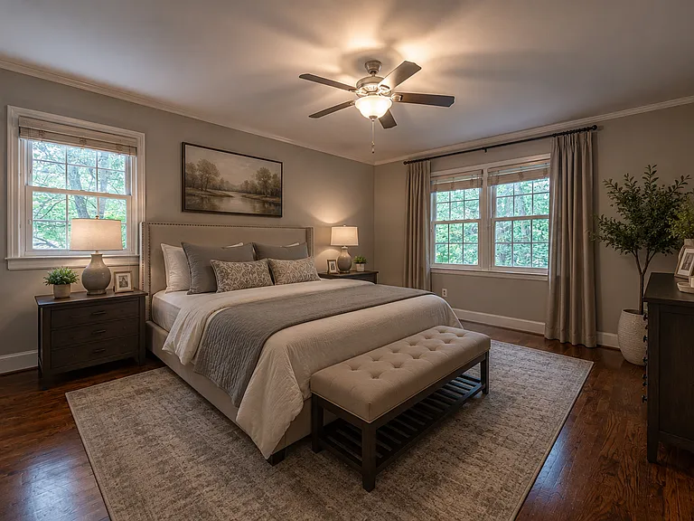 Primary Bedroom with walk-in closet and full bath.