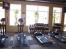 Fitness Center overlooks the pool area