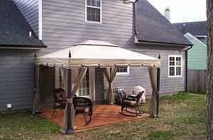 Private backyard backs up to the woods.