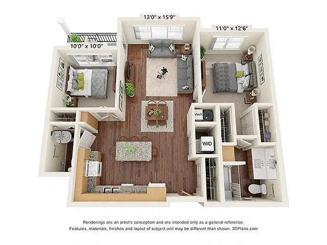 Floor plan Two Bedroom - B2