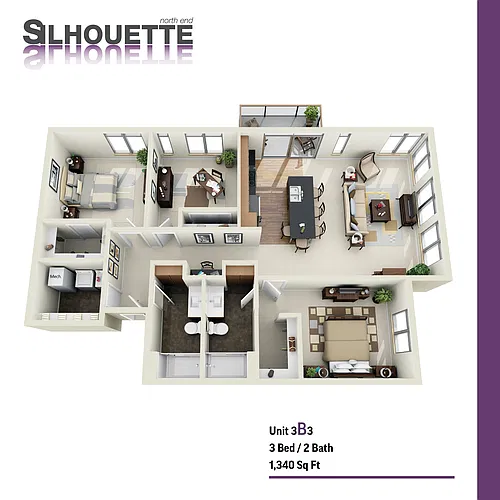 Floor plan 3B3