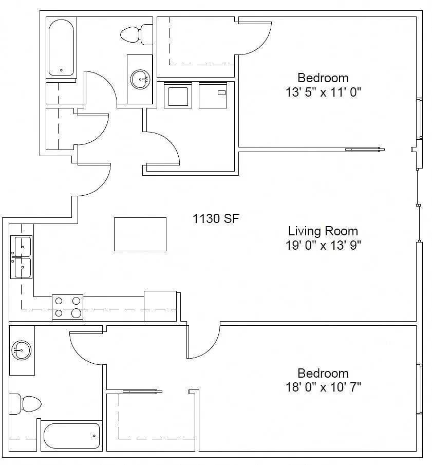 Floor plan 2B/2B