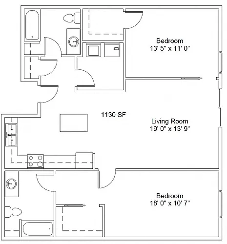 Floor plan 2B/2B