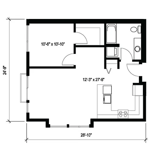 Floor plan 1X1 C16