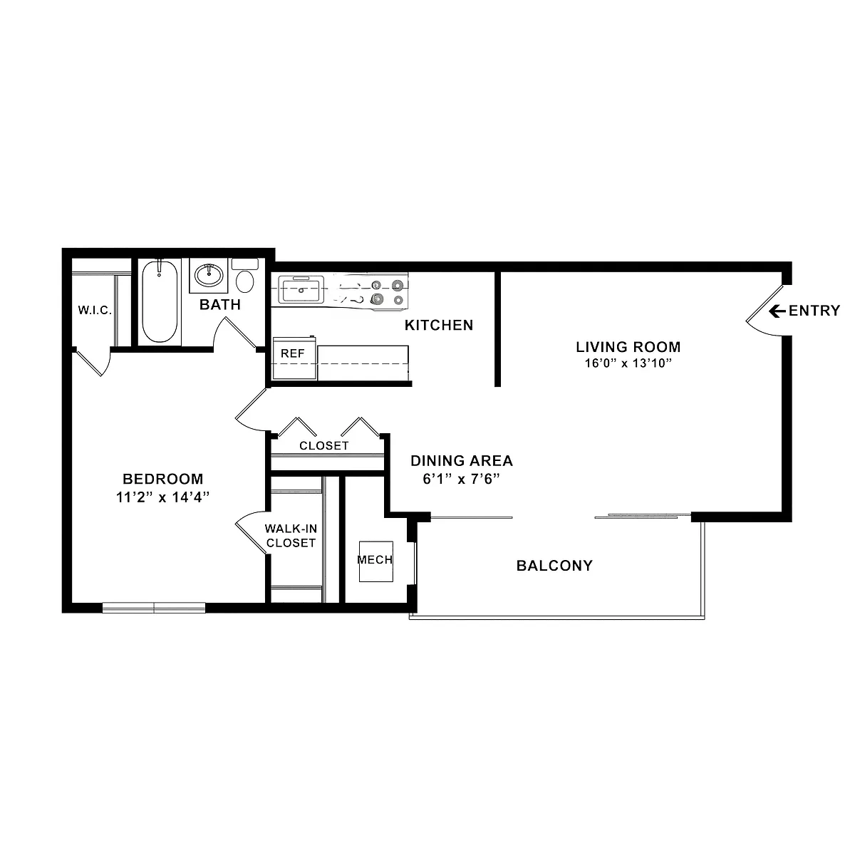 Floor plan 1 BDRM
