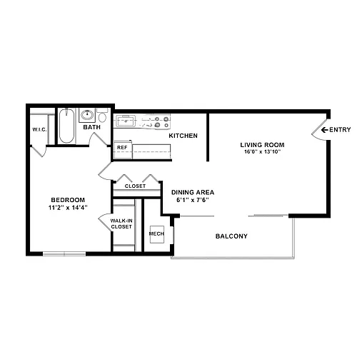 Floor plan 1 Bedroom