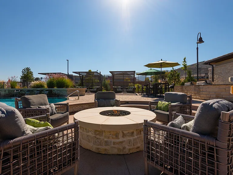 Poolside Fire Lounge And Chairs