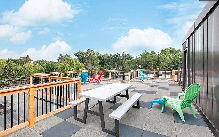 Spacious roof-top deck