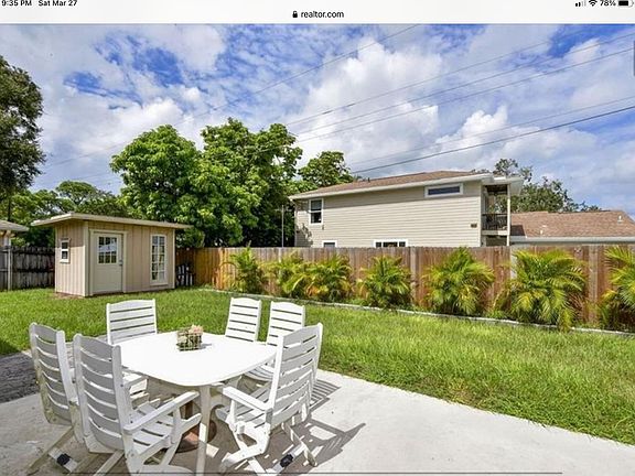 Back Patio Table and backyard