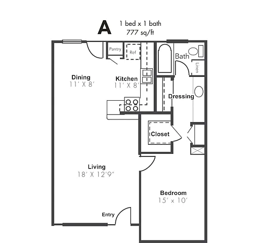 Floor plan 1x1A