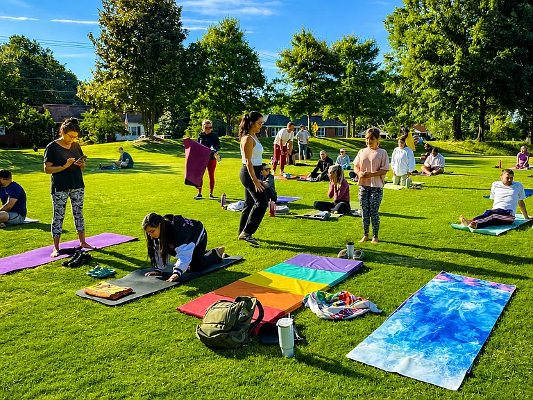 Kidd Springs Recreation Center offers free yoga classes, a fitness center, tennis courts, pools, and family-friendly activities_all just across the street.