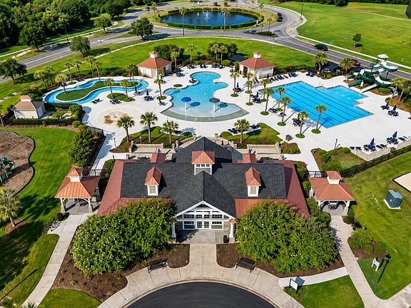 Aerial View of Resort-Style Pool and Community Amenity Center