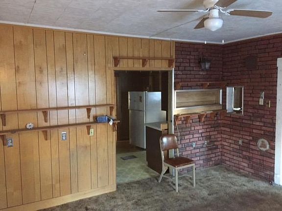 living room into kitchen