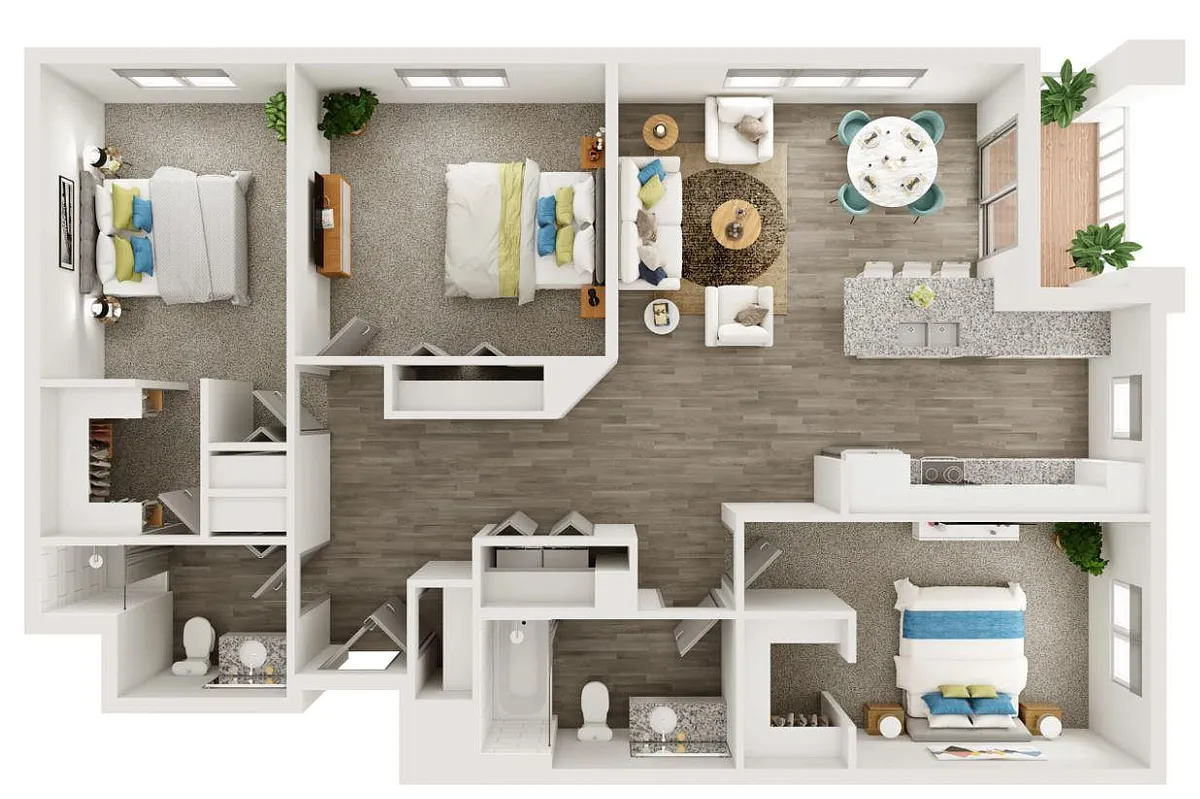 Floor plan 3 Bedroom Apartment