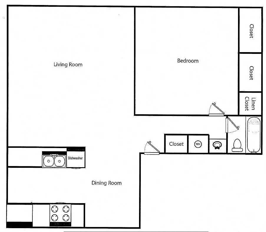 Floor plan One Bedroom One Bath